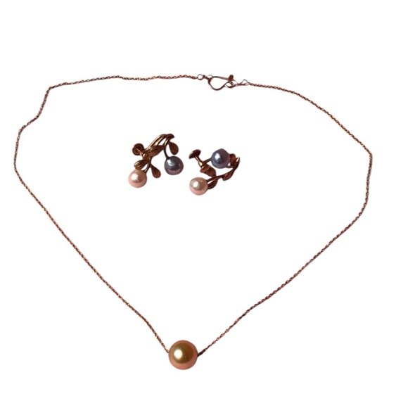 Yellow South Sea Pearl Genuine floating goldfilled necklace Handmade in Maui - Picture 3 of 4